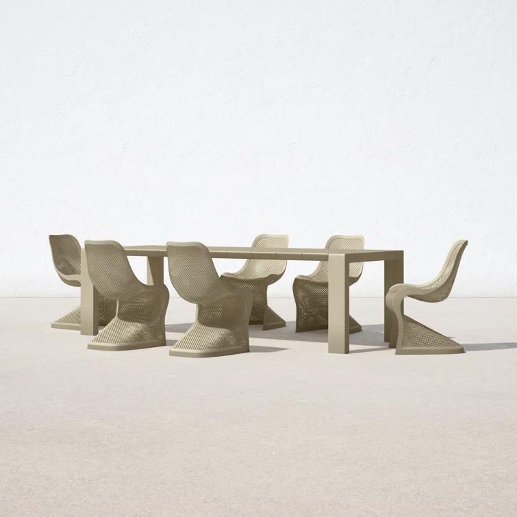 Farrah 118.1'' Rectangular 6 - Person Outdoor Dining Set