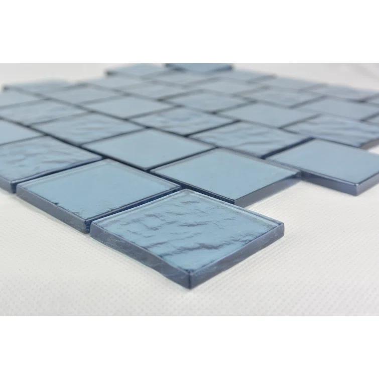 Landscape 2 in. x 2 in. Translucent Glass Plastic Face Mounted Brick Mosaic Designer Pool Tile