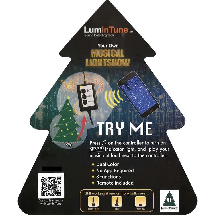 Fraser Hill Farm Flocked Mountain Pine Christmas Tree with LED Lights