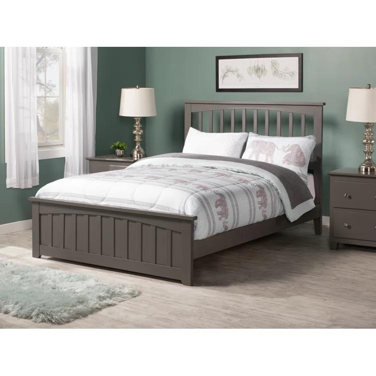 Mission Low Profile Solid Wood Platform Bed with Matching Footboard