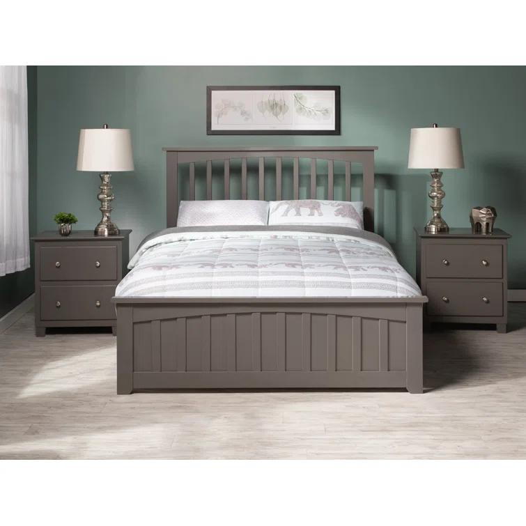 Mission Low Profile Solid Wood Platform Bed with Matching Footboard