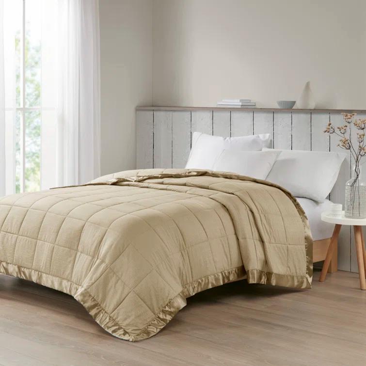 Madison Park Cambria Oversized Down Alternative Blanket with Satin Trim