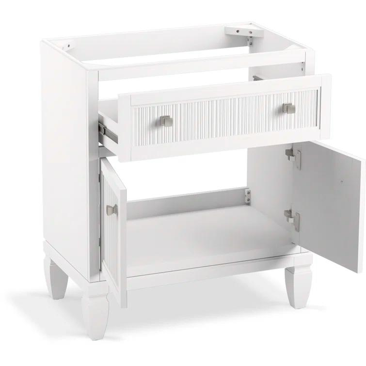 Hearthaven 30'' Free Standing Single Bathroom Vanity Cabinet with Sink and Quartz Top