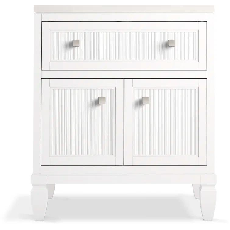 Hearthaven 30'' Free Standing Single Bathroom Vanity Cabinet with Sink and Quartz Top