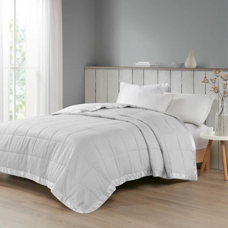 Madison Park Cambria Oversized Down Alternative Blanket with Satin Trim