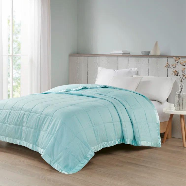Madison Park Cambria Oversized Down Alternative Blanket with Satin Trim