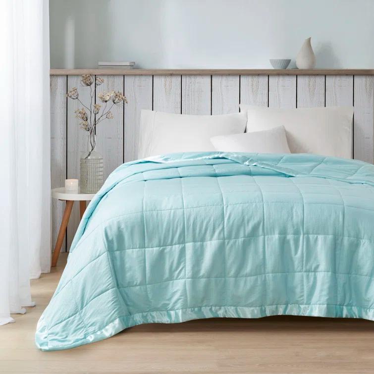 Madison Park Cambria Oversized Down Alternative Blanket with Satin Trim