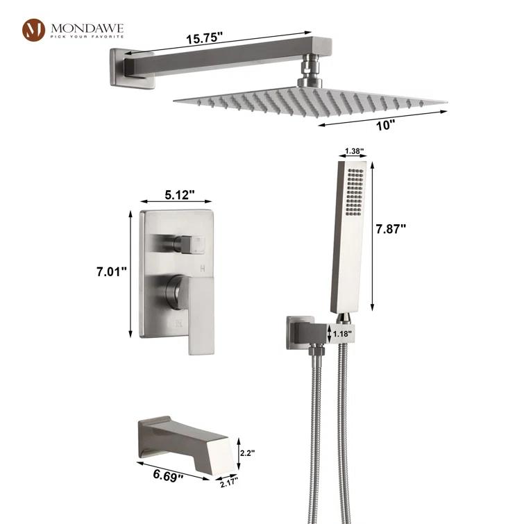 Calder Complete Shower System with Rough in-Valve