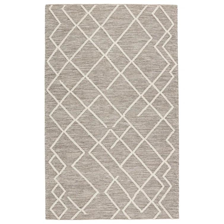 Plateau Moab Ivory Geometric 10' x 14' Braided Wool Area Rug