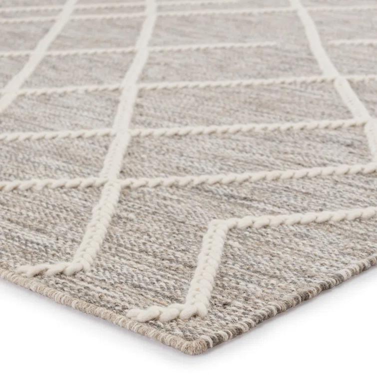 Plateau Moab Ivory Geometric 10' x 14' Braided Wool Area Rug