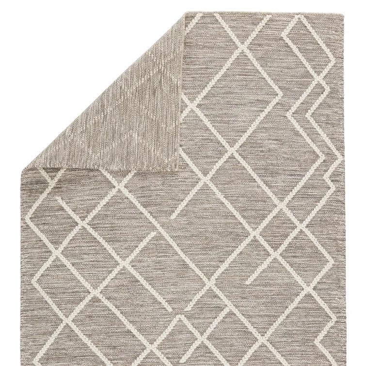 Plateau Moab Ivory Geometric 10' x 14' Braided Wool Area Rug