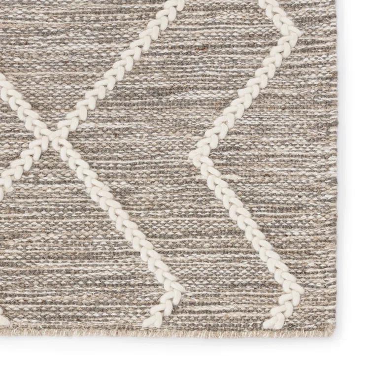 Plateau Moab Ivory Geometric 10' x 14' Braided Wool Area Rug