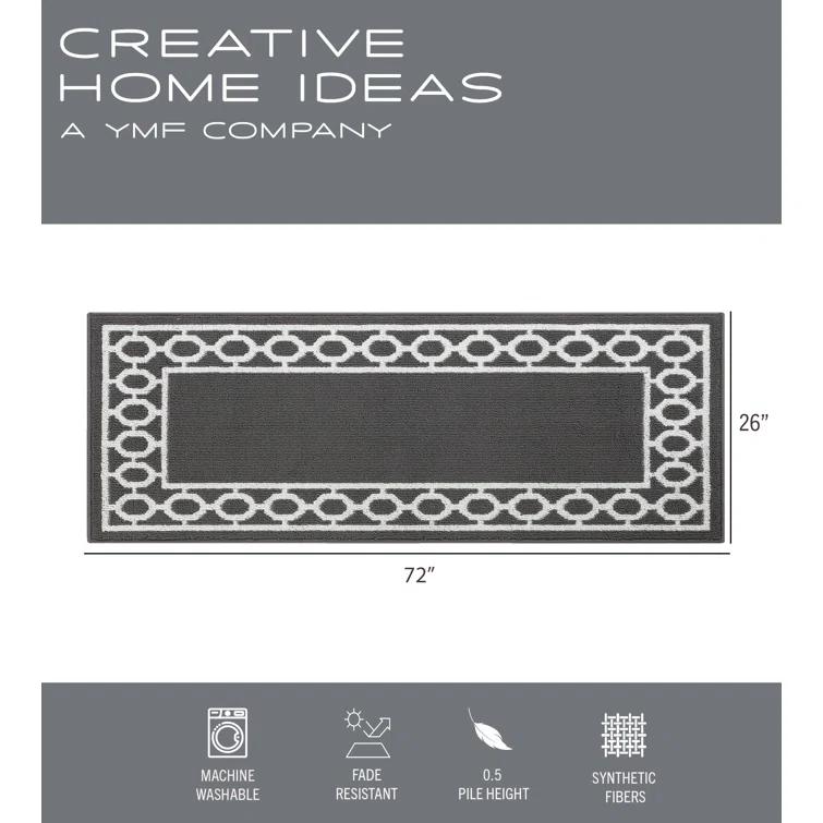 Tufted Performance Trellis Border Runner Rug