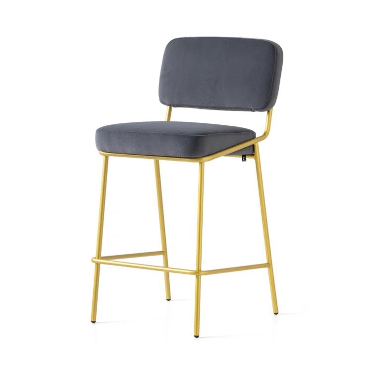 Sixty Upholstered Counter Stool with Metal Frame