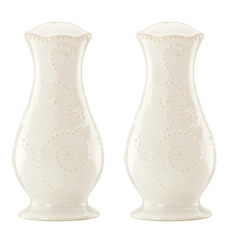 French Perle White Salt and Pepper Shaker Set