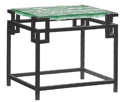 Island Fusion Hermes Reef Glass Top End Table