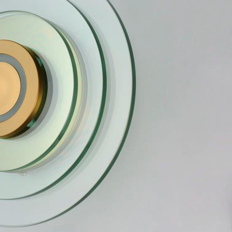 Clear Glass and Brass Modern Dimmable LED Wall Sconce