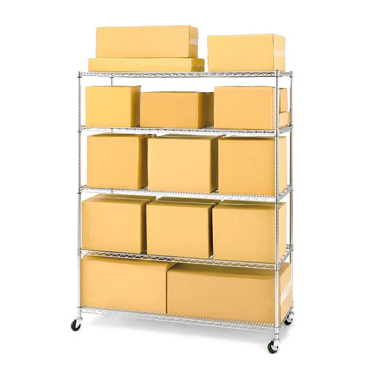 UltraDurable 24" D 5-Tier NSF-Certified Steel Shelving with Wheels