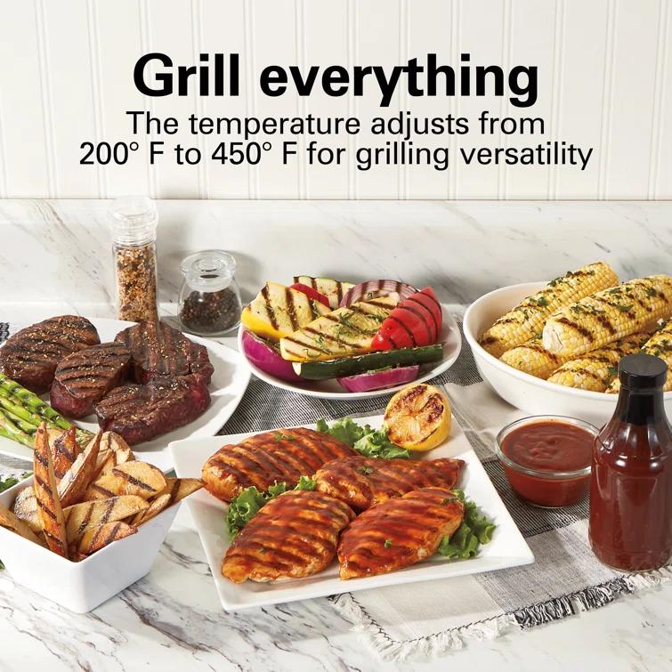 Hamilton Beach Hamilton Beach® Electric Indoor Searing Grill with Removable Non-Stick Grate, Viewing Window & Adjustable Temperature Control to 450°F, 118 sq. in. Surface Serves 6