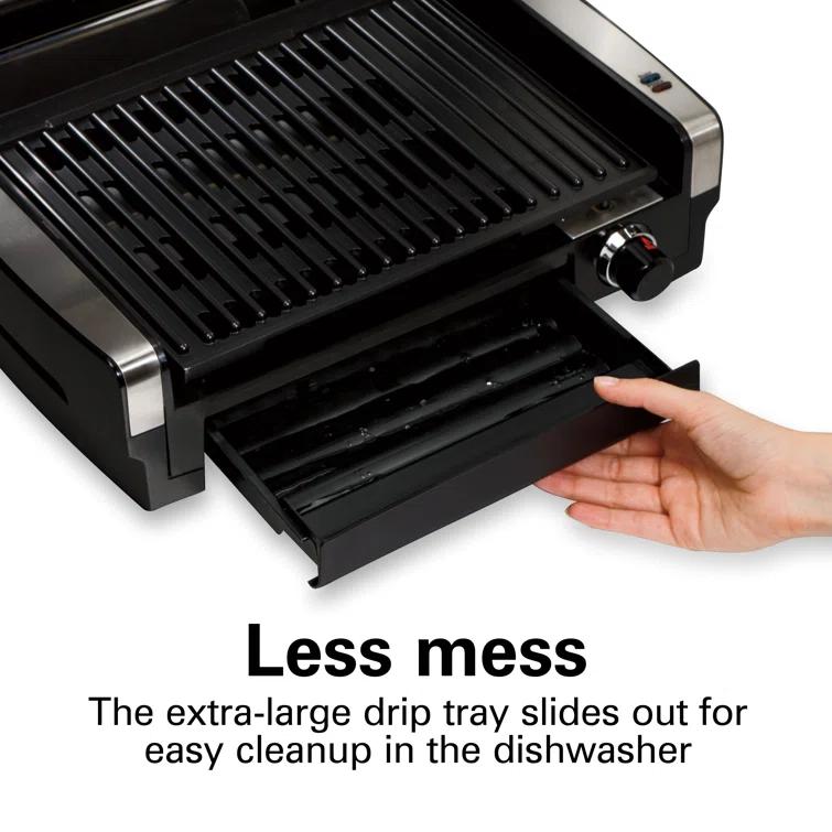 Hamilton Beach Hamilton Beach® Electric Indoor Searing Grill with Removable Non-Stick Grate, Viewing Window & Adjustable Temperature Control to 450°F, 118 sq. in. Surface Serves 6