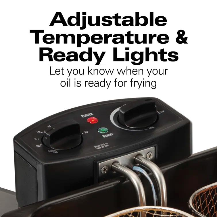 Hamilton Beach Hamilton Beach® Professional-Style Electric Deep Fryer with 12-Cup Food Capacity, Lid with View Window and Three Frying Baskets