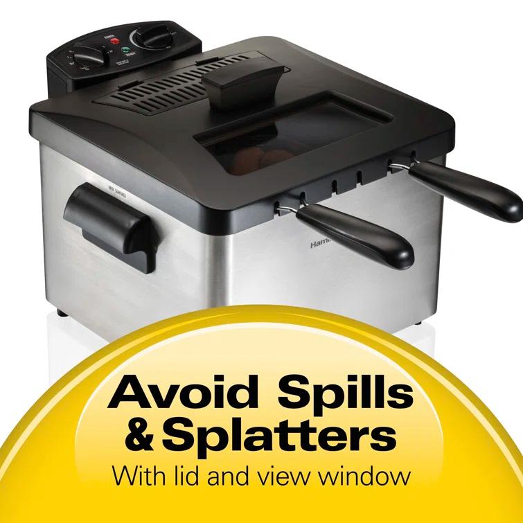Hamilton Beach Hamilton Beach® Professional-Style Electric Deep Fryer with 12-Cup Food Capacity, Lid with View Window and Three Frying Baskets