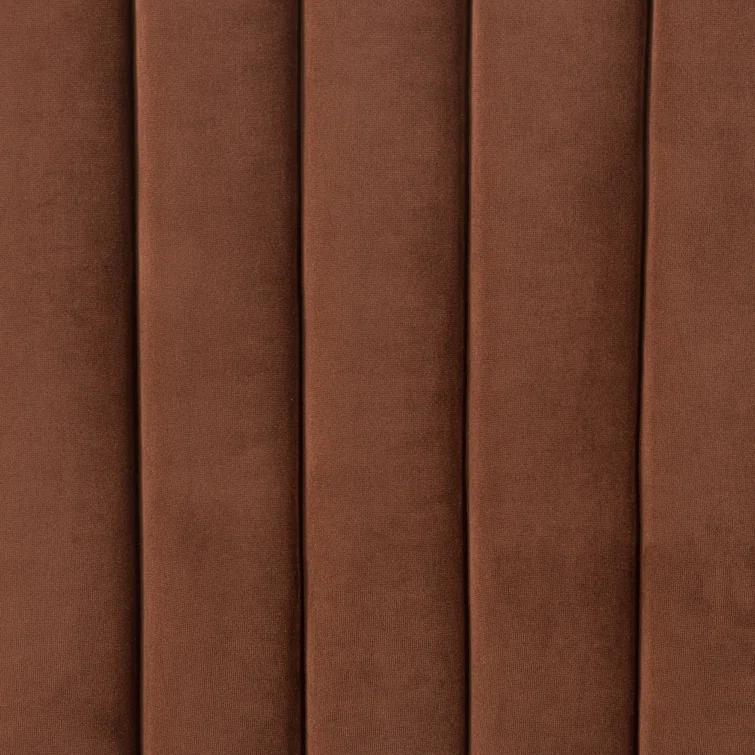 Surrey Auburn Contemporary Tufted Leather Sofa with Wood Accents