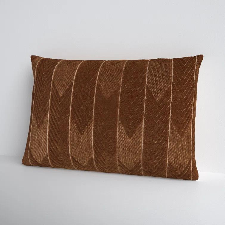 Floretta Embroidered Cotton Lumbar Throw Pillow