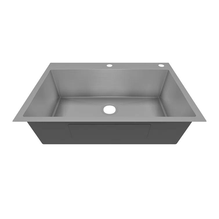 Sinber 33" x 22" Drop In Single Bowl Kitchen Sink with 18 Gauge 304 Stainless Steel Finish