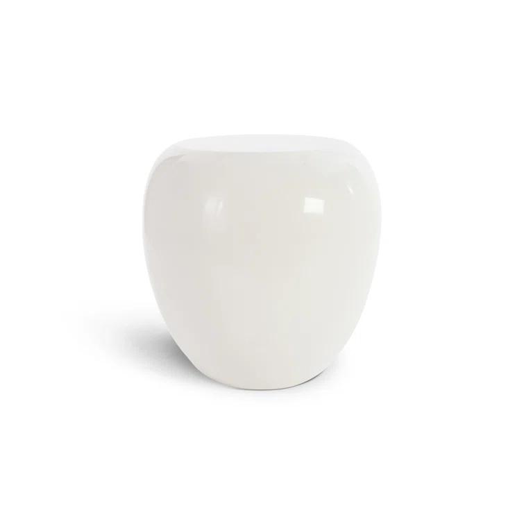 River Stone Side Table Gel Coat White