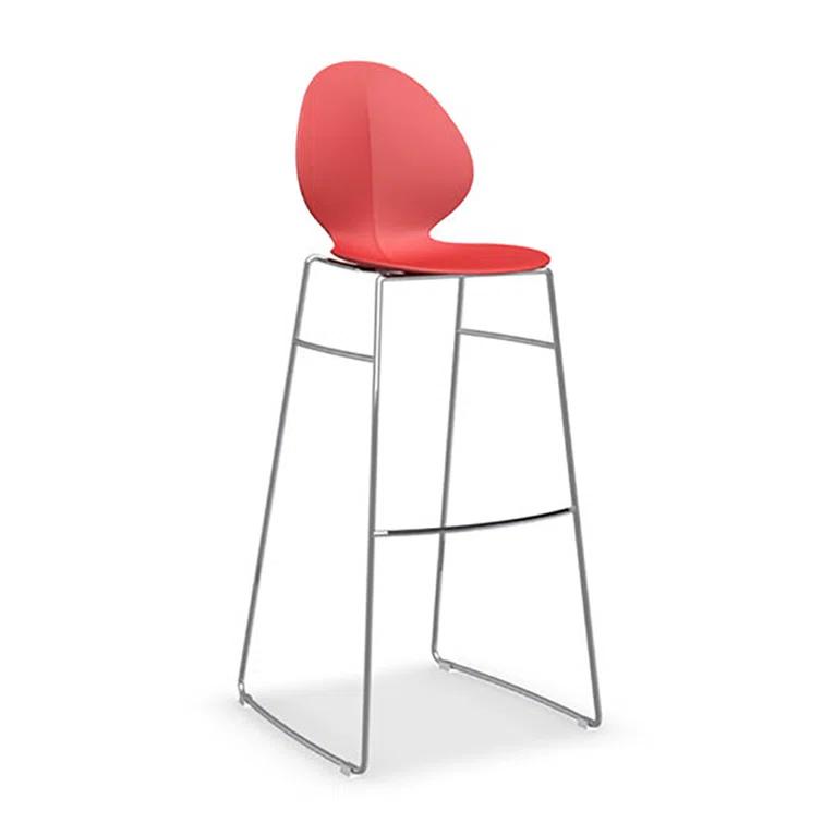 Silver Whisper Acrylic & Metal Basil Leaf Bar Stool