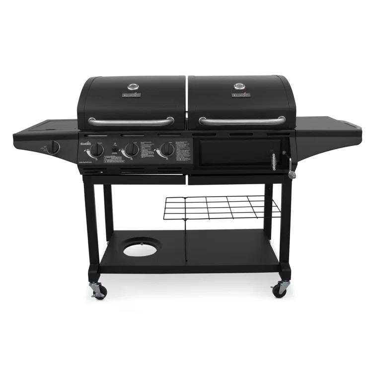 Charbroil 3-Burner Combo Gas & Charcoal Grill with Side Burner