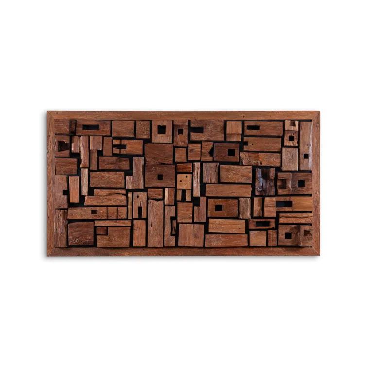 Asken Large Reclaimed Wood Contemporary Wall Art