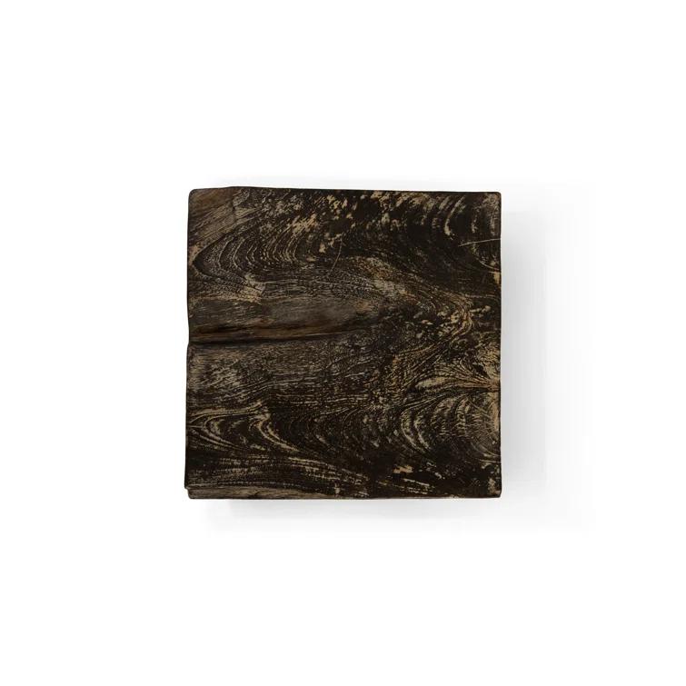Phillips Collection Black Wash Solid Wood Accent Stool
