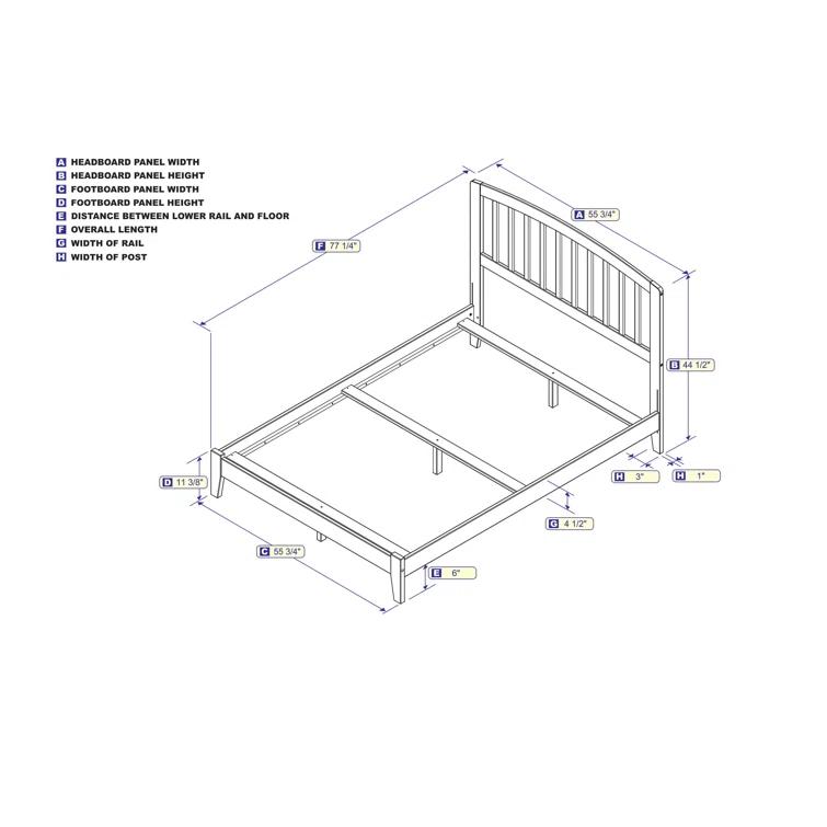 Winston Porter Richmond Solid Wood Foundation Bed with Attachable USB Charger