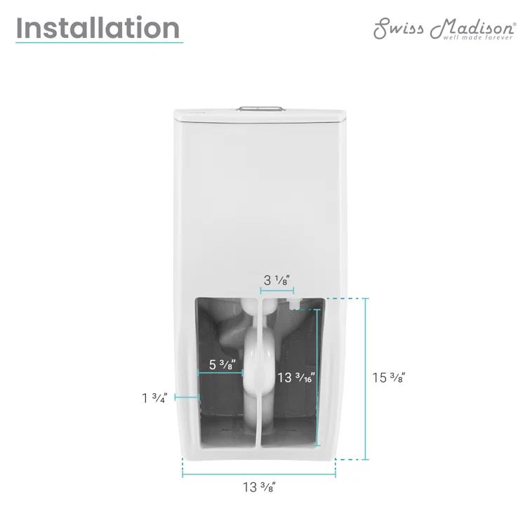 St. Tropez One Piece Elongated Toilet Dual Vortex Flush 1.6 GPF