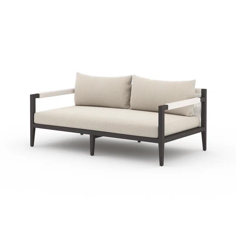 Cadenza Indoor / Outdoor Metal Sofa - Bronze/Sand / 63"W