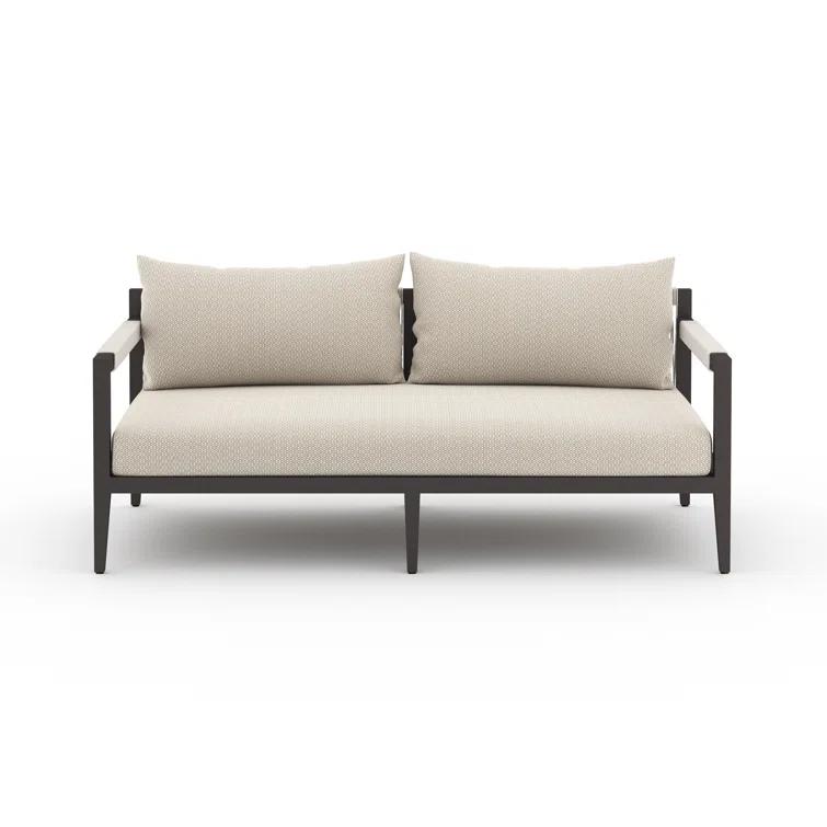 Cadenza Indoor / Outdoor Metal Sofa - Bronze/Sand / 63"W