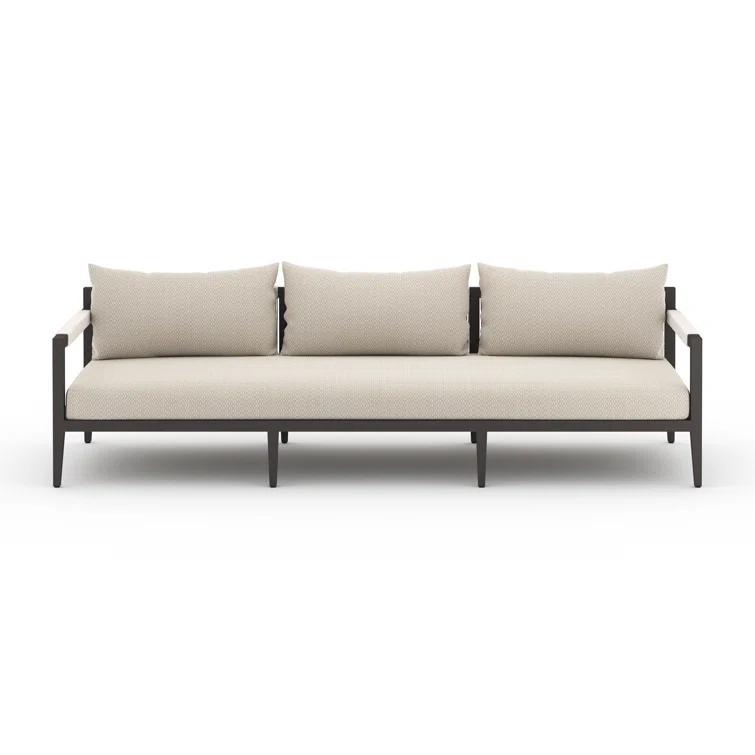 Cadenza Indoor / Outdoor Metal Sofa - Bronze/Sand / 93"W