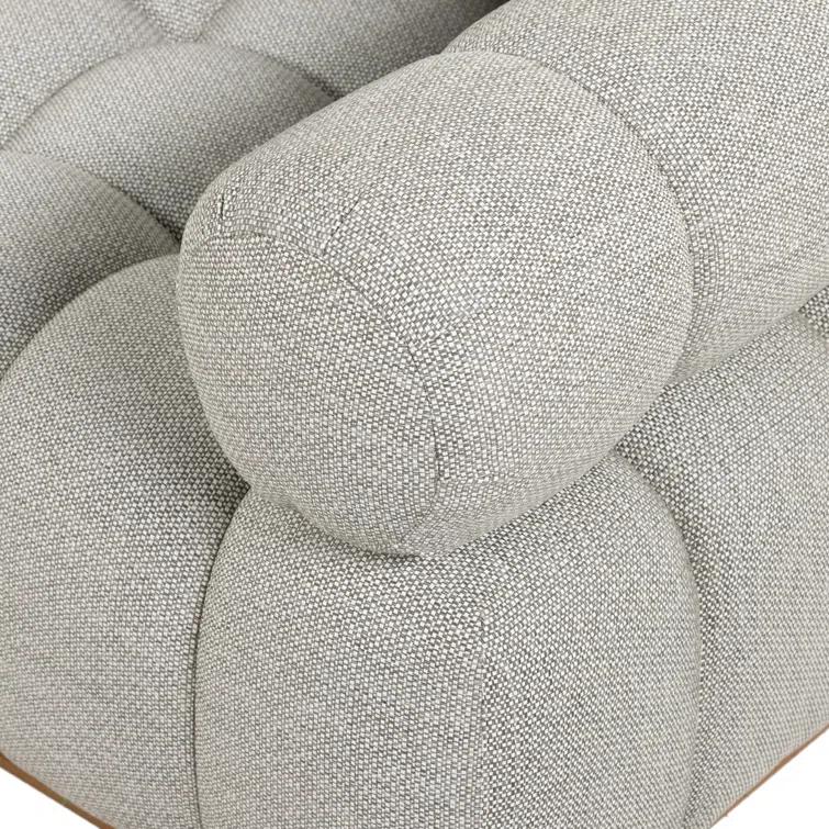 Gray Teak Wood Outdoor Sectional with Ottoman Set