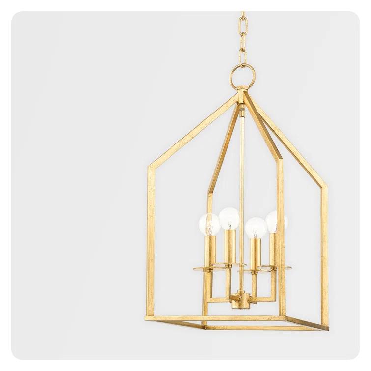 Lena Aged Iron 4-Light Large Pendant for Indoor/Outdoor Use