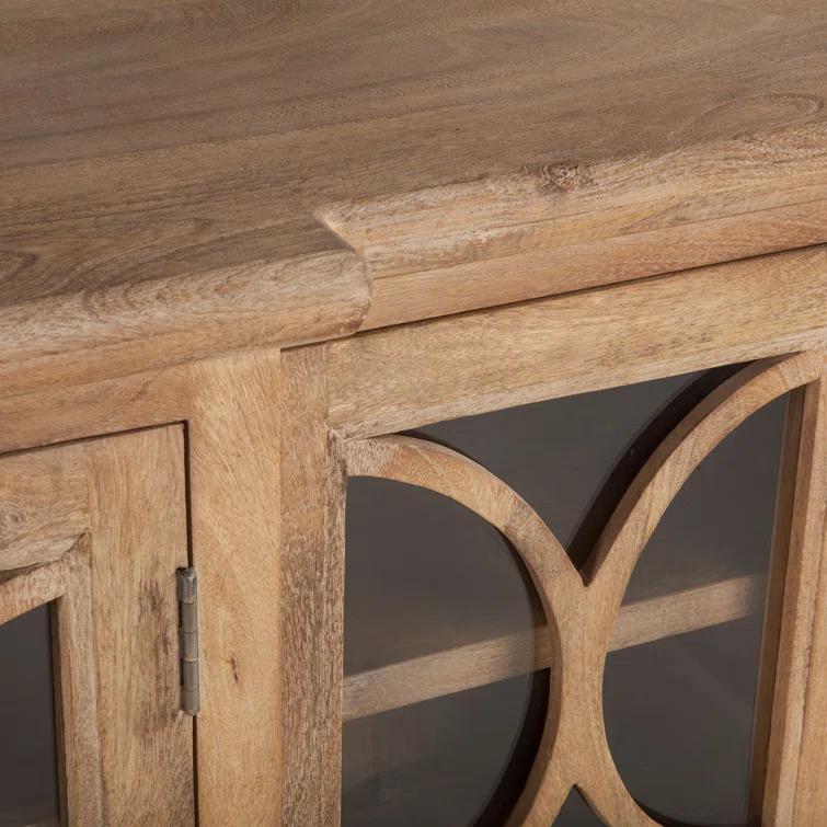 Pengrove Rustic Brown 75'' Mango Wood Sideboard with Glass Doors