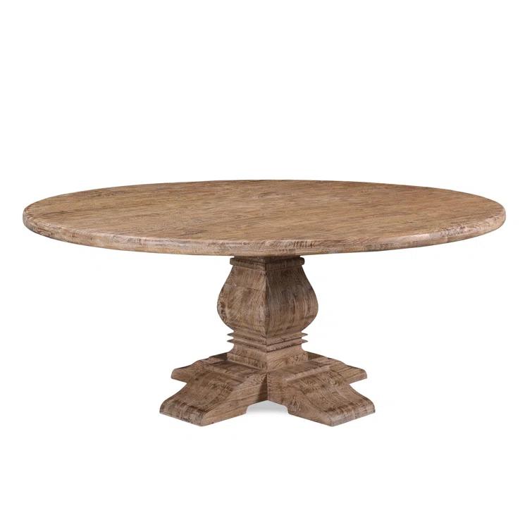 San Rafael 72" Round Natural Mango Wood Pedestal Dining Table
