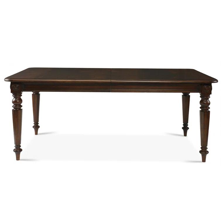 Cognac Mahogany Rectangular Extendable Dining Table
