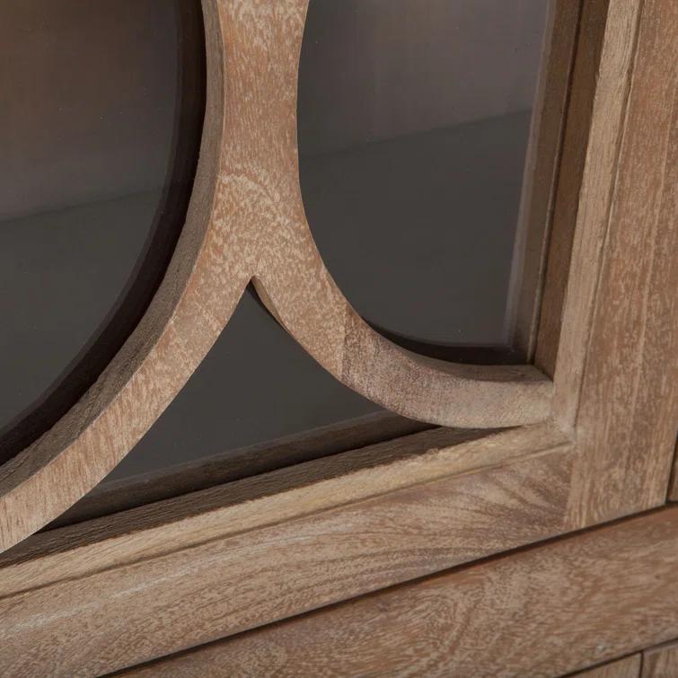 World Interiors Pengrove 38" Mango Wood/Glass Cabinet in Light Brown