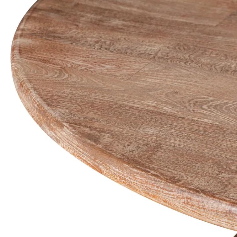 San Rafael 72" Round Natural Mango Wood Pedestal Dining Table