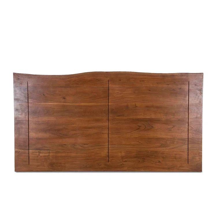 Palermo Transitional King Platform Bed with Live Edge Wood Headboard