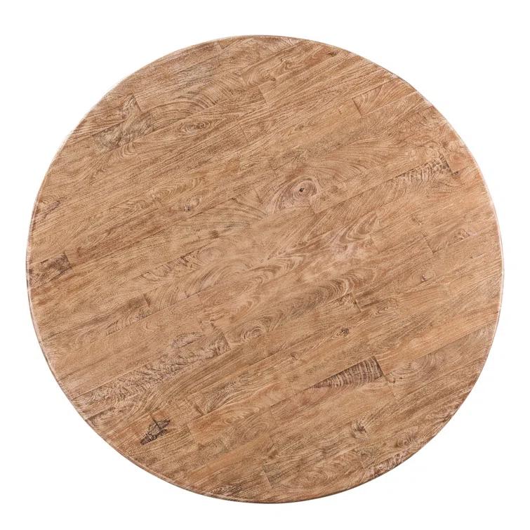 San Rafael 72" Round Natural Mango Wood Pedestal Dining Table