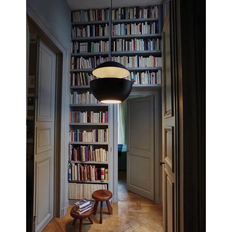 Medium Black and White Aluminum Pendant Light