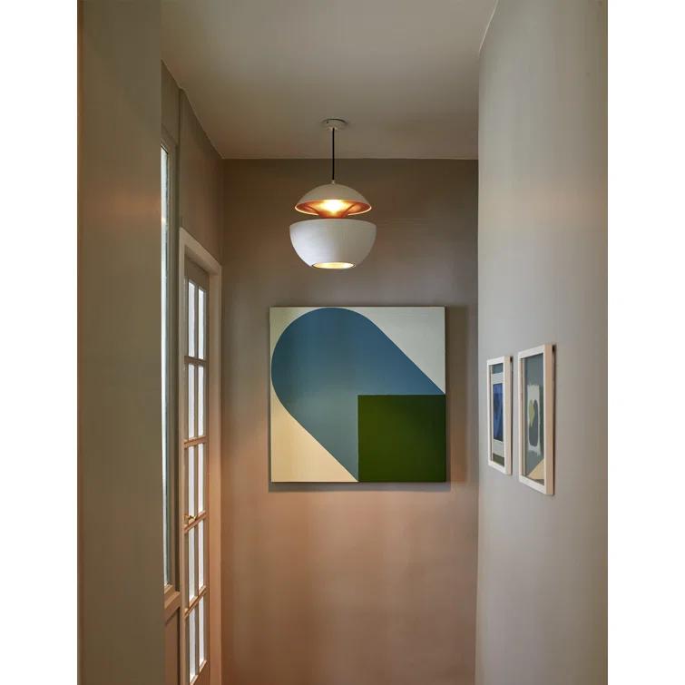 Balas Inspired Sunset Glow 9.84" Aluminum LED Pendant in White/Copper